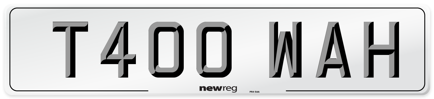 T400 WAH Number Plate from New Reg